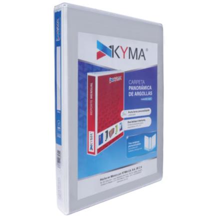 Kyma Panoramic White Vinyl Legal Size 1" O-Ring Binder