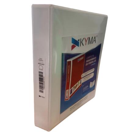Kyma Panoramic Vinyl Binder, Legal Size, 1 1/2" O-Ring, White