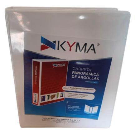 Kyma Panoramic Vinyl Binder, Legal Size, 1 1/2" O-Ring, White