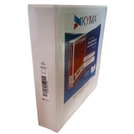 Kyma Panoramic White Vinyl O-Ring Binder, Legal Size, 2"