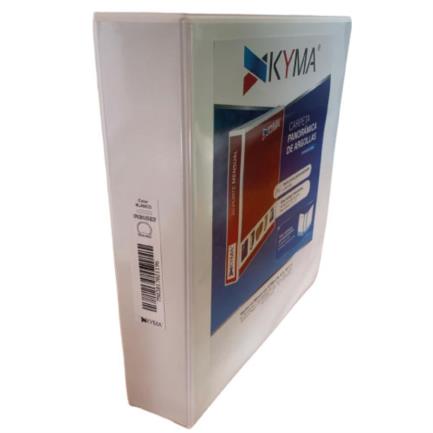 Kyma Panoramic Vinyl Legal Size 3" O-Ring White Binder