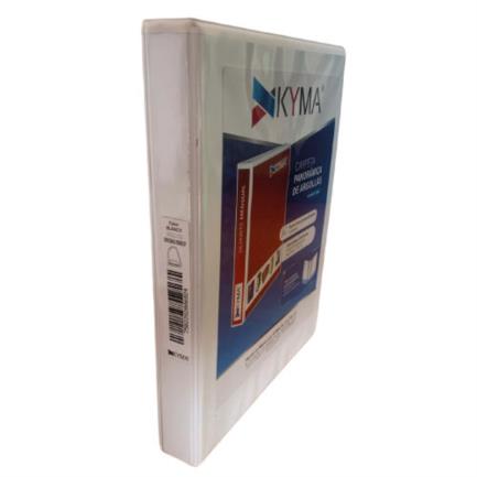 Kyma Panoramic Vinyl Binder, Legal Size, 1" D-Ring, White