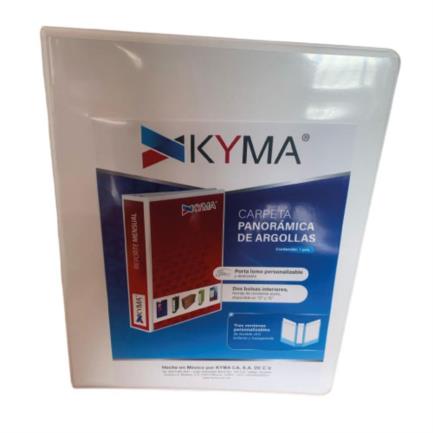 Kyma Panoramic Vinyl Binder, Legal Size, 1" D-Ring, White