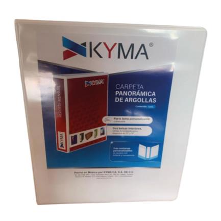 Kyma Panoramic Vinyl Folder, Legal Size, 2" D-Ring, White