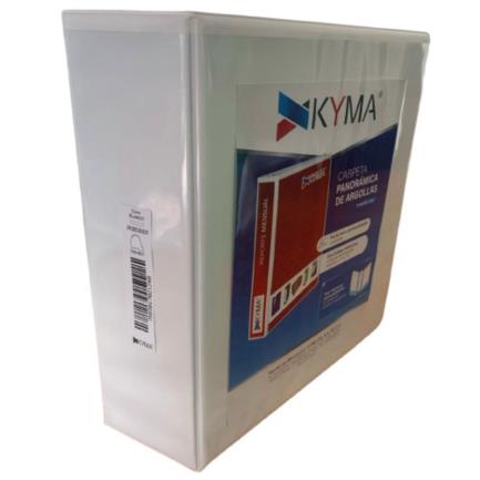Kyma Panoramic Vinyl Legal Size 3" D-Ring Binder White