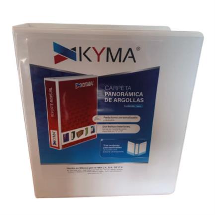 Kyma Panoramic Vinyl Legal Size 3" D-Ring Binder White