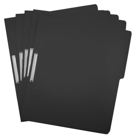 Kyma Pressboard Folder with Fastener, 8cm, Letter Size, Black, Pack of 5