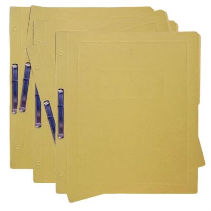 Kyma Pressboard Folder with Fastener 8cm Letter Size Yellow Pack of 5