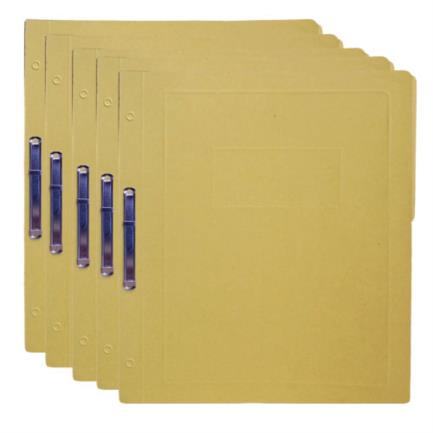 Kyma Pressboard Folder with Fastener 8cm Letter Size Yellow Pack of 5