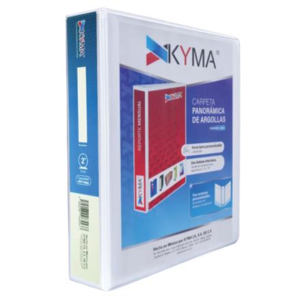 Kyma Panoramic Vinyl Binder Letter Size 2" O-Ring White
