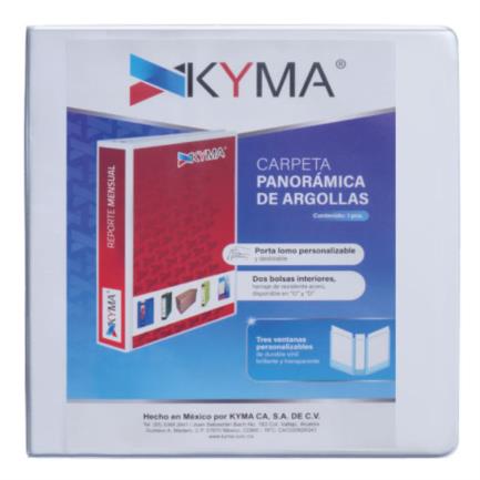 Kyma Panoramic Vinyl Binder Letter Size 2 1/2" White O-Ring