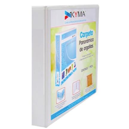 Kyma Panoramic Vinyl Binder Letter Size 1/2" D-Ring White