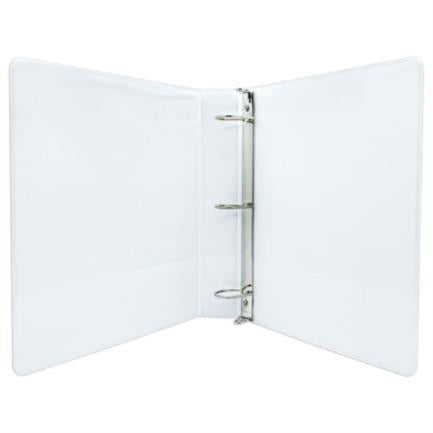 Kyma Panoramic White Letter Size 1 1/2" D-Ring Vinyl Binder