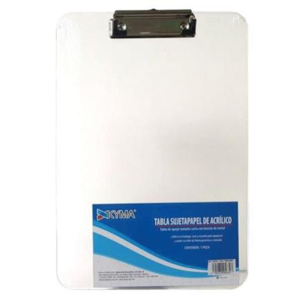 Kyma Acrylic Letter Size Clip Board Transparent