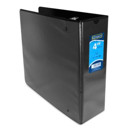 Kinera Panoramic "D" 4" Letter Binder W/Clear Cover Black 8 Pcs