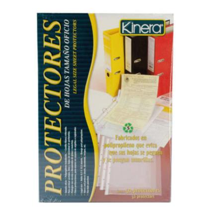 KINERA SHEET PROTECTORS, LEGAL SIZE, BOX OF 50