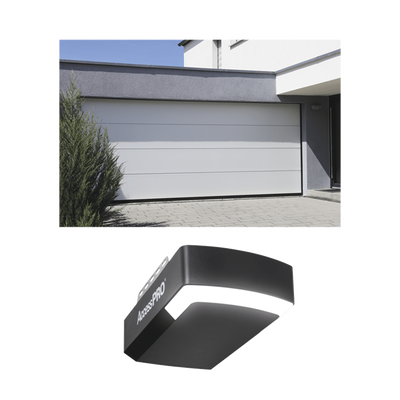 KIT COMPLETO Puerta D/ Garage 14x9 Pies / Lisa Linea Central / Color blanco / Insulada / Incluye Motor FS1000APPRT / 1/2HP / Fuerte/Silencioso/Luz LED/Motor DC .