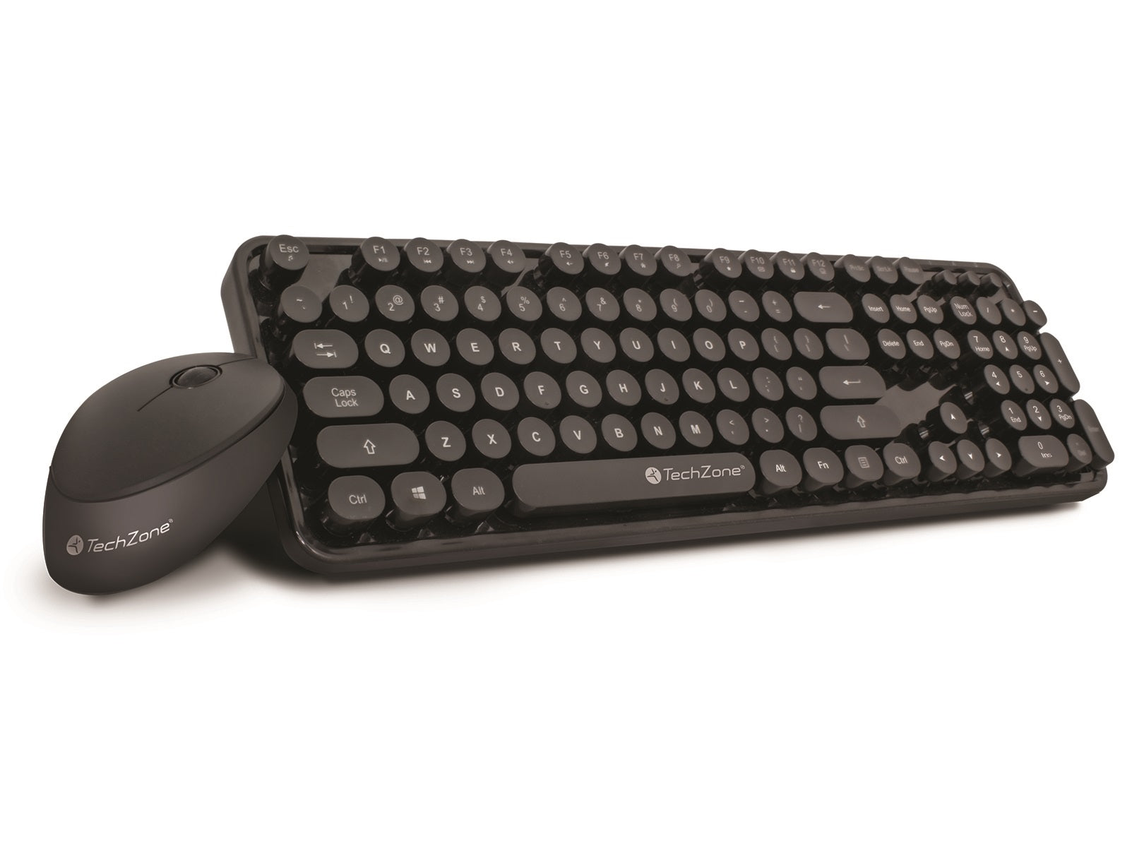 Kit TechZone Inalambrico Nifty Mouse y Teclado Estilo Retro Mouse 800 1200 600 Dpi 4Botones