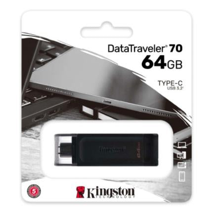 Kingston DataTraveler 70 64GB USB-C Black USB Flash Drive
