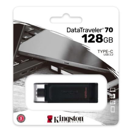 Kingston DataTraveler 70 128GB USB-C USB Flash Drive Black