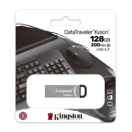 Memoria USB Kingston DataTraveler Kyson 128 GB 3.2 Gen1 Color Gris