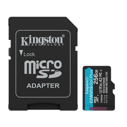 Memoria MicroSD Kingston Flash Canvas GO PLUS 256GB UHS-I CLASE 10 C/Adaptador