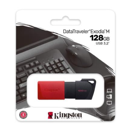 Kingston DataTraveler Exodia M 128GB USB 3.2 Gen1 Black-Red USB Flash Drive