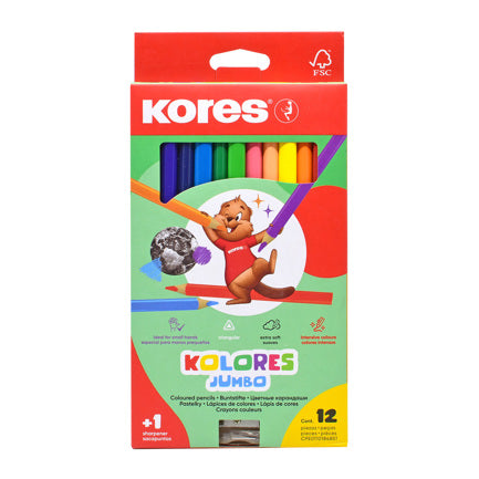 KORES JUMBO TRIANGULAR COLORED PENCILS 5MM CASE W/12