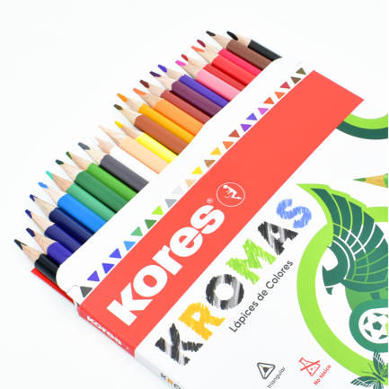 Colores de madera Kores Kromas triangulares 2.7 mm c/24 piezas Selección Mexicana