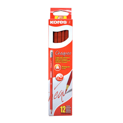 Kores Triangular Checking Pencil Box of 12 Pcs
