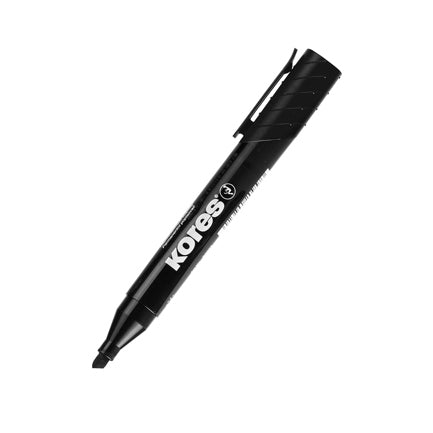 KORES CHISEL TIP PERMANENT MARKER BLACK PK/12