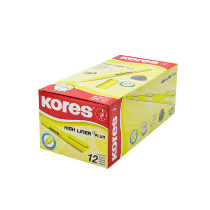 HIGHLIGHTER KORES K-MARKER XH12 YELLOW PK/12