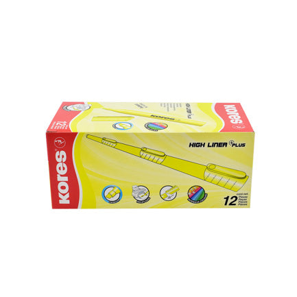 HIGHLIGHTER KORES K-MARKER XH12 YELLOW PK/12