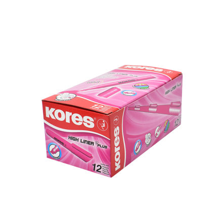 KORES K-MARKER XH12 HIGHLIGHTER PINK BX/12