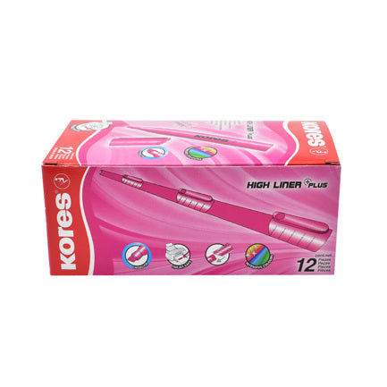 KORES K-MARKER XH12 HIGHLIGHTER PINK BX/12