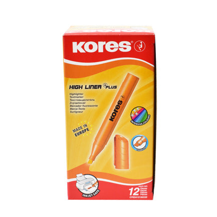 HIGHLIGHTER KORES K-MARKER XH12 ORANGE BX/12