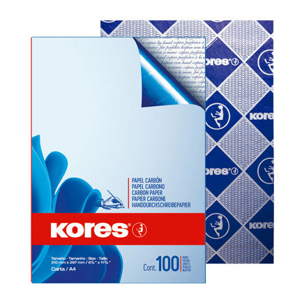 Kores Kopynet Carbon Paper A4 Blue for Pencil with 100 Sheets