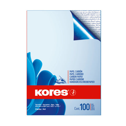 Kores Kopynet Carbon Paper A4 Blue for Pencil with 100 Sheets