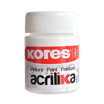 ACRYLIC PAINT KORES 20 ML WHITE 12 BOTTLES/PACK