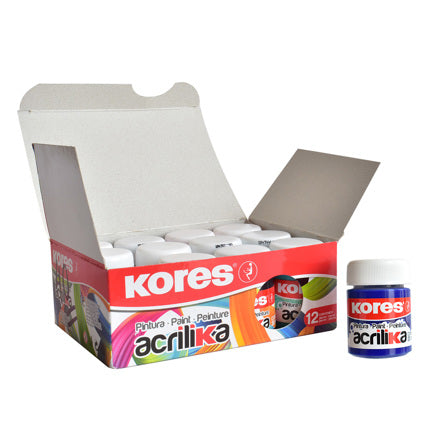KORES ACRYLIC PAINT 20 ML BLUE W/12 BOTTLES