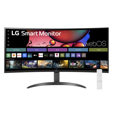 LG 34" WQHD 3440x1440 VA Curved Smart Monitor with webOS