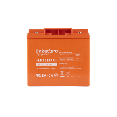 Batería de respaldo 12 V |  18 Ah | AGM | Certificada UL94-V0 Retardante a la Flama  | Especial para Seguridad Electrónica | Vida útil 5 años | Terminales T1