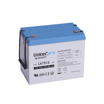 Batería de respaldo 12 V |  75 Ah | AGM | Especial para equipo electrónico, Sistemas de emergencia y Aplicaciones Fotovoltaicas | Terminales T3