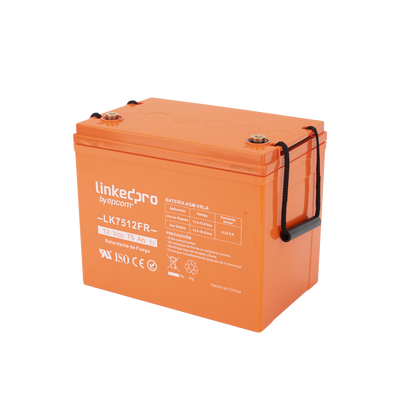 Batería de respaldo 12 V | 75 Ah | AGM | Certificada UL94-V0 Retardante a la Flama | Especial para Seguridad Electrónica | Sistemas de emergencia | Vida útil 5 años | Terminales T3