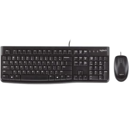 Logitech MK120 Wired USB Keyboard and Mouse, Black