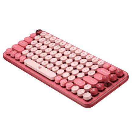 Teclado Logitech Pop Mecánico Teclas Emoji Personalizables Color Rosa Coral