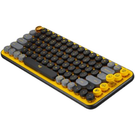 Logitech POP KEYS Wireless Keyboard with Customizable Emojis Blast Yellow-Black