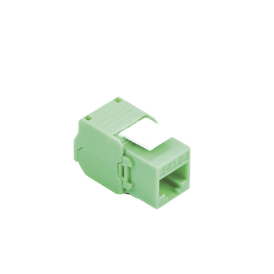 Módulo Jack Keystone Cat5e (Toolless), con Terminación en Ángulo 180 - Color Verde, Compatible con Faceplate y Patchpanel Linkedpro