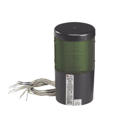 Módulo de Luz de Estado Incandescente, Voltaje de 24 Vdc, Color Verde con patrones de destello Flash o Estacionario / Tipo 1 / Uso Interior