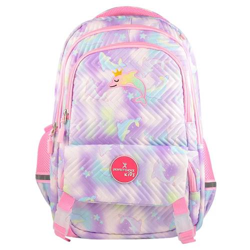 Perfect Choice School Backpack for Kids Pink Astro Dolphin